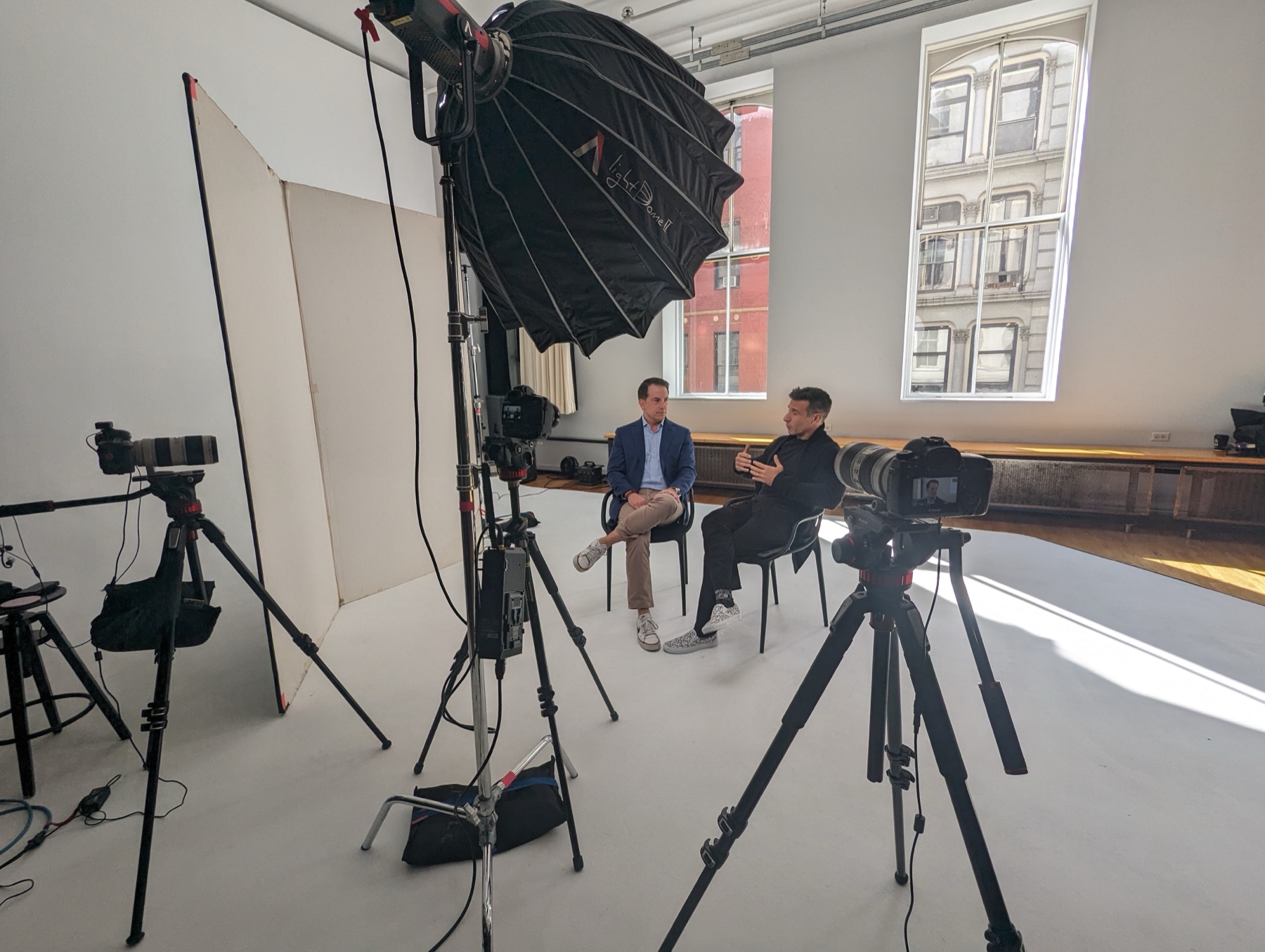 The interview set during the Video AGM production